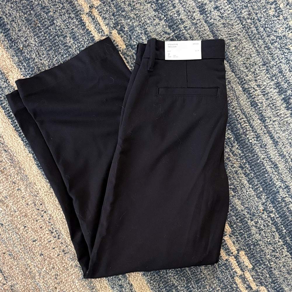 NWT American Eagle high rise long black stovepipe trouser